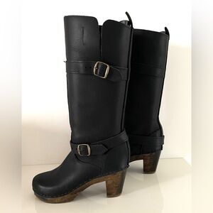 Sven Leather Clog Boots Size 39